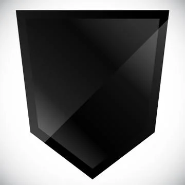 Blank black shield shape with gloss effect Stock Illustration