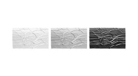Blank black, silver, white big rectangle adhesive crumpled tape mockup Illustrazione stock