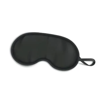 Blank black sleeping or blindfold mask mockup vector illustration isolated. Stock Illustration