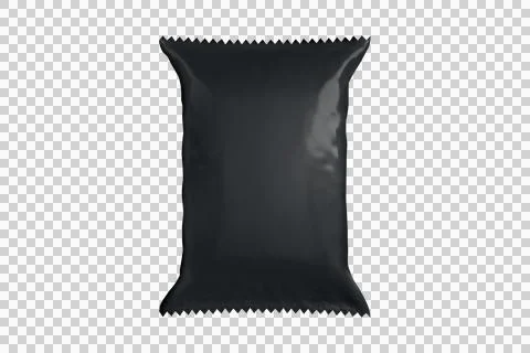 Blank black snack bar wrapper with jagged edges isolated on white Stock Illustration