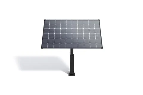 Blank black solar panel mock up stand, front view Illustrazione stock