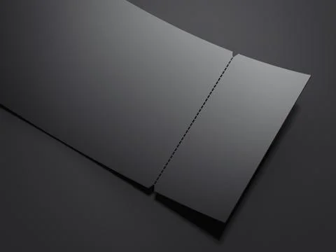 Blank black tear-off ticket. 3d rendering Ilustración de archivo