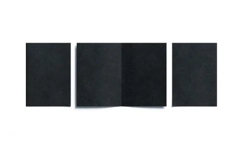 Blank black two folded a5 booklet mock up, opened and closed Stockfoto's