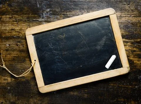 Blank blackboard with chalk Stock Photos
