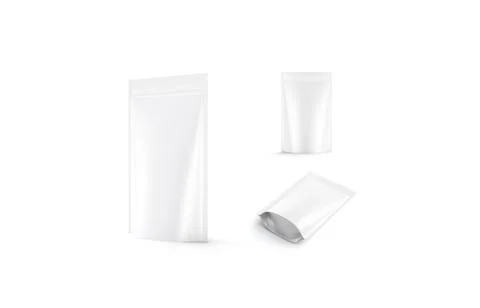 Blank blank plastic pouch mock up, different views Illustrazione stock