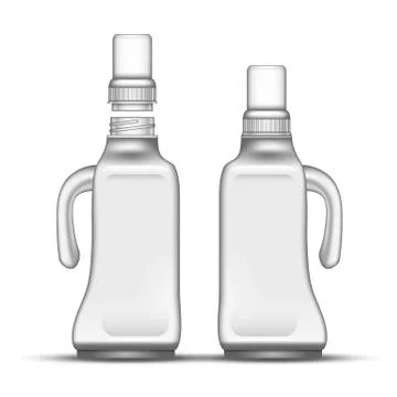 Blank Bleach Plastic Bottle With Handle Vector Illustration