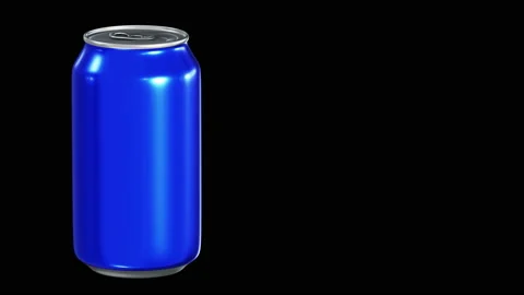 Blank blue alcohol or soft drink tin can looping 3D animation Stock Footage 144041261