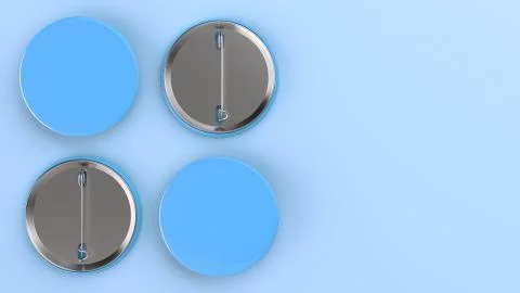 Blank blue badge on blue background Stock Illustration