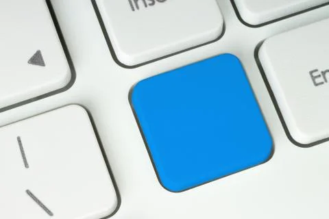 Blank blue button on the keyboard Stock Photos