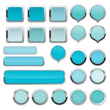Blank blue buttons for website Stock Illustration