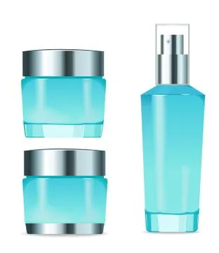 Blank  blue cosmetic tubes. Vector Stock Illustration