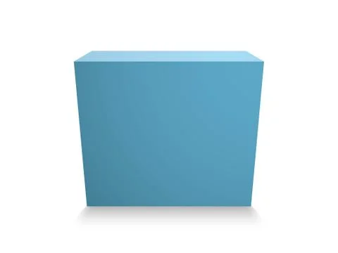 Blank blue cube on white background, 3d box template Stock Illustration