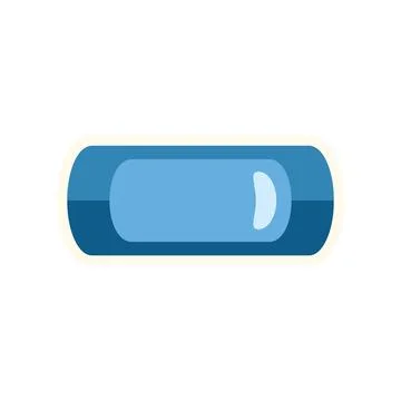 Blank blue glossy rounded button badge illustration Illustrazione stock