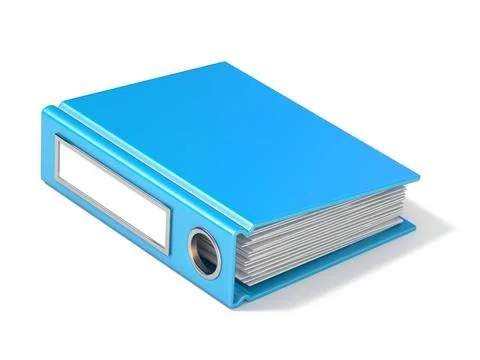 Blank blue ring binder 3D rendering illustration on white background Blank... Stock Photos