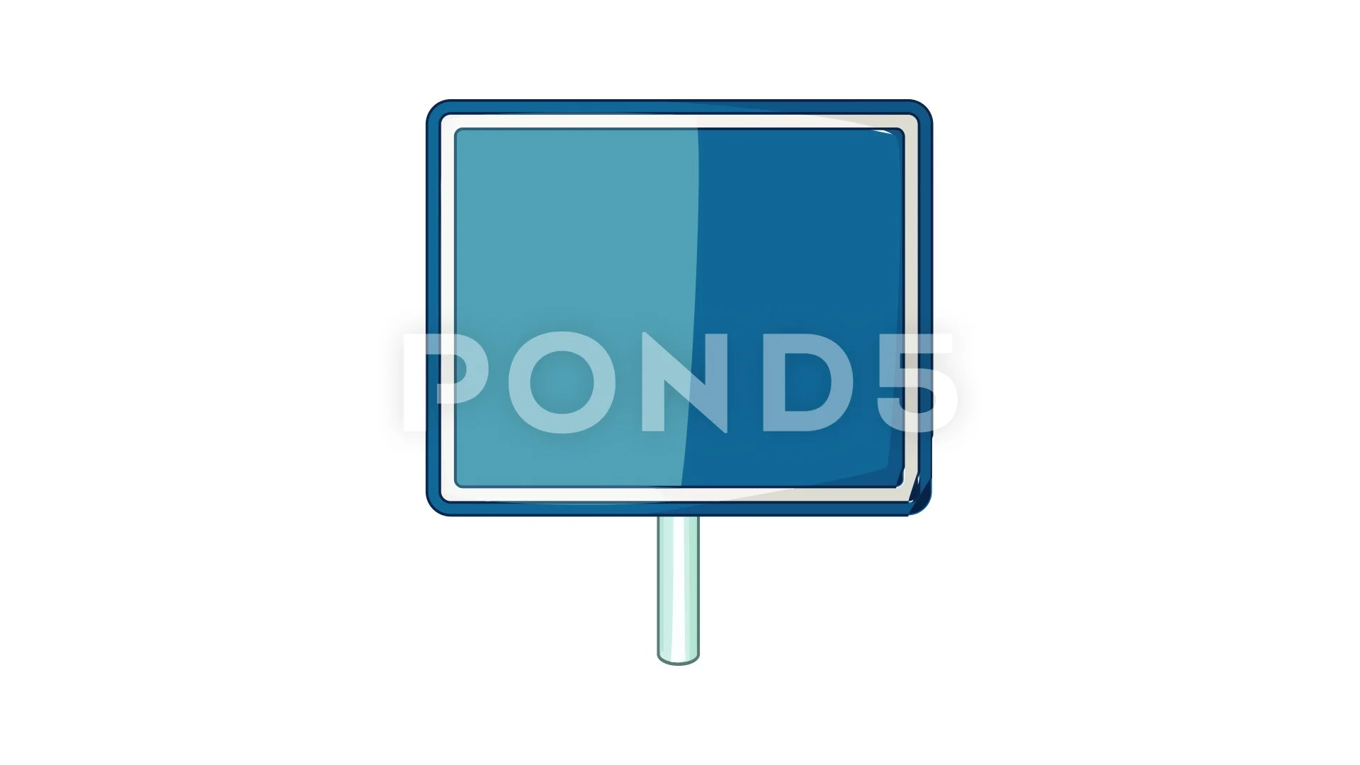blank blue street sign