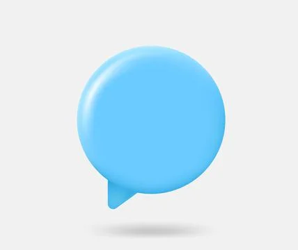 Blank blue speech cloud. Online messenging concept. 3d vector isolated illust Stock Illustration