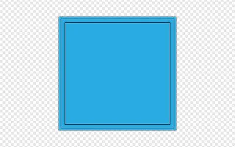 Blank blue square frame on white background. 스톡 일러스트