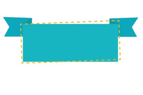 Blank Blue Strip Folding Backwards at Both Ends with Asymmetric Dashed Line Stock Illustration