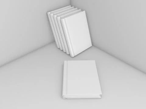 Blank book mockup template on gray background. Stock-Illustration