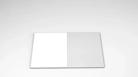 Blank book turning pages on white background Stock Footage 280830448