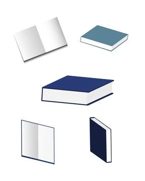 Blank book vector design, withe paper set Illustrazione stock