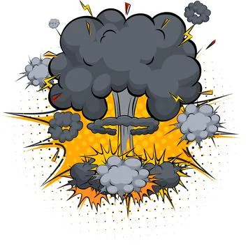 Blank boom comic speech bubble on white background Stock Illustration