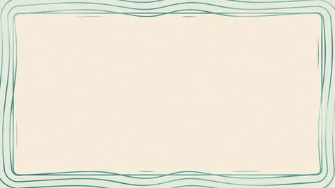 Blank bordered frame with turquoise sketch lines on beige background Stock Illustration