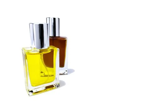 Blank bottles of perfume Stock Photos