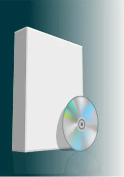 Blank box and disc Stock Illustration