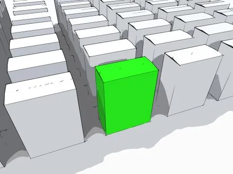 Blank Box Copy space Means Stand Out Leader Or Individual Stock Illustration