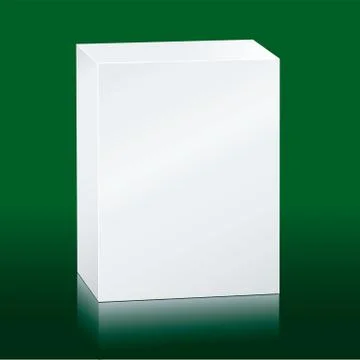 Blank box isolated on green. Copy space 3D. Stock Illustration