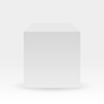 Blank box isolated on white background. White cube. Stock Illustration
