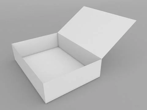 Blank box mockup on gray background. Stock Illustration