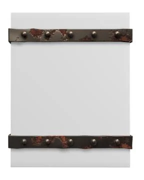 Blank box with riveted iron bands - 3d illustration イラスト素材