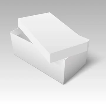 Blank of box for shoes. Opened box for packing. Vector. Stock Illustration