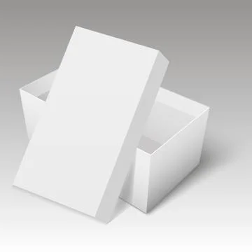 Blank of box for shoes. Opened box for packing. Vector. Illustrazione stock
