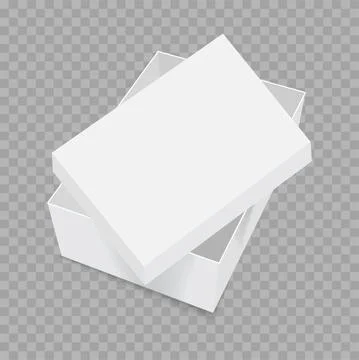 Blank of box for shoes. Opened box for packing. Vector. Stock Illustration