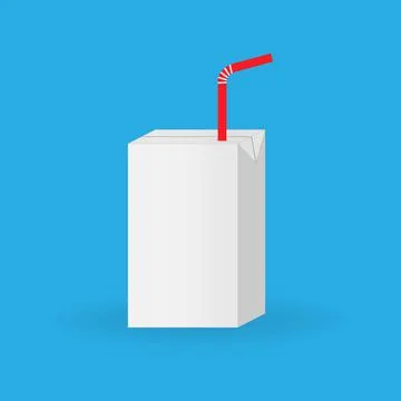 Blank box with straw Stock Illustration