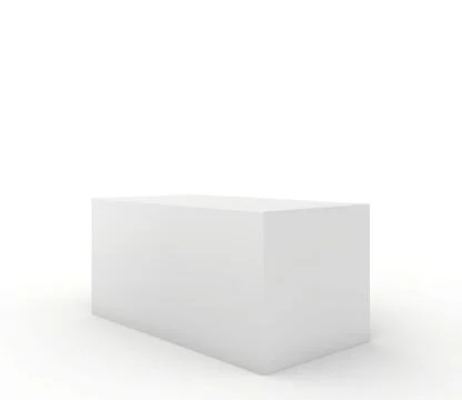 Blank box on white background. 3d render Illustrazione stock