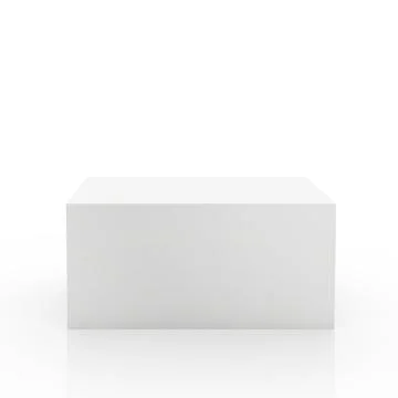 Blank box on white background. 3d render Stock Illustration