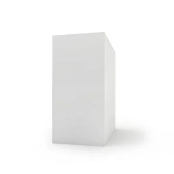 Blank box on white background. 3d render Illustrazione stock