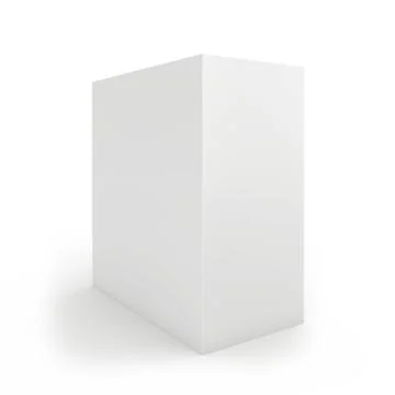 Blank box on white background. 3d render Illustrazione stock