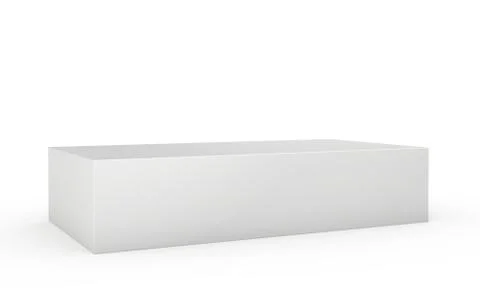 Blank box on white background. 3d render Illustrazione stock