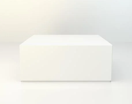 Blank box on white background with reflection Illustrazione stock