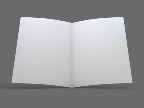 Blank Brochure magazine isolated to replace your design. 3D Stock Illustration
