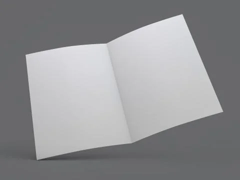 Blank Brochure magazine isolated to replace your design. 3D Stock Illustration