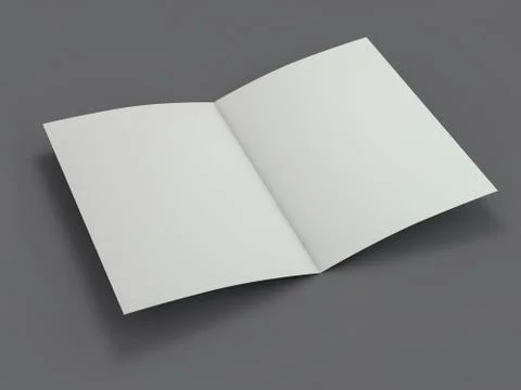 Blank Brochure magazine isolated to replace your design. 3D Stock Illustration