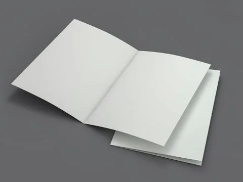 Blank Brochure magazine isolated to replace your design. 3D イラスト素材
