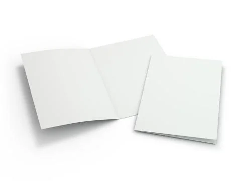 Blank Brochure magazine isolated to replace your design. 3D Stock Photos