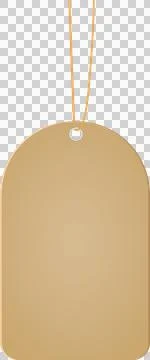 A blank brown tag with rounded corners hangs from a light brown string agai.. Stock Illustration